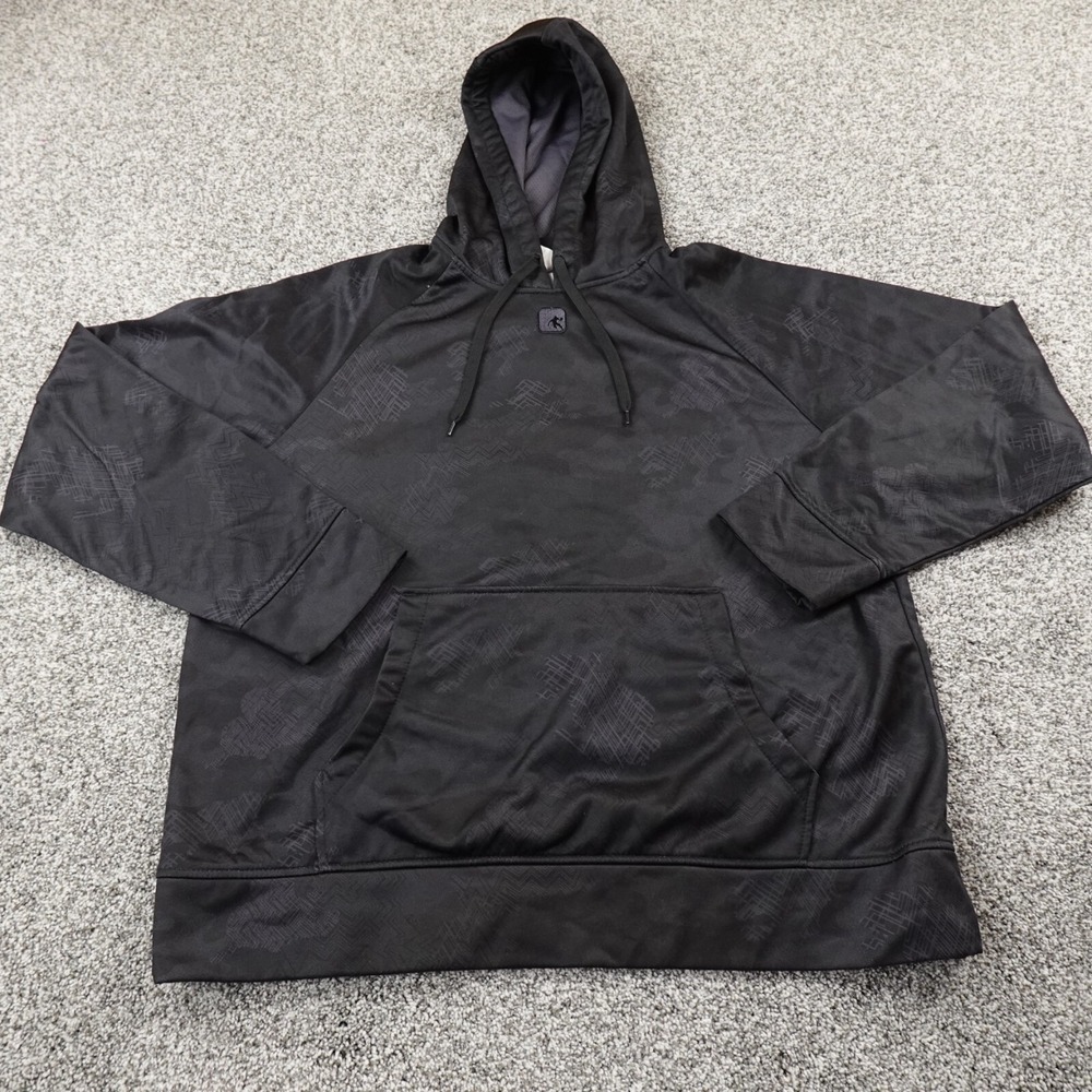 VTG And1 Hoodie Mens L Black Gray Geometric Camo Basketball Sweatshirt Y2K 00s